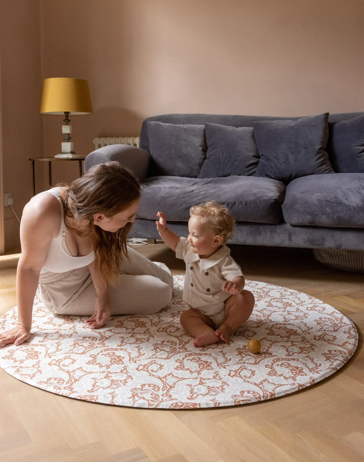 Morris & Co. The Bachelors Button Playmat Brick Dust