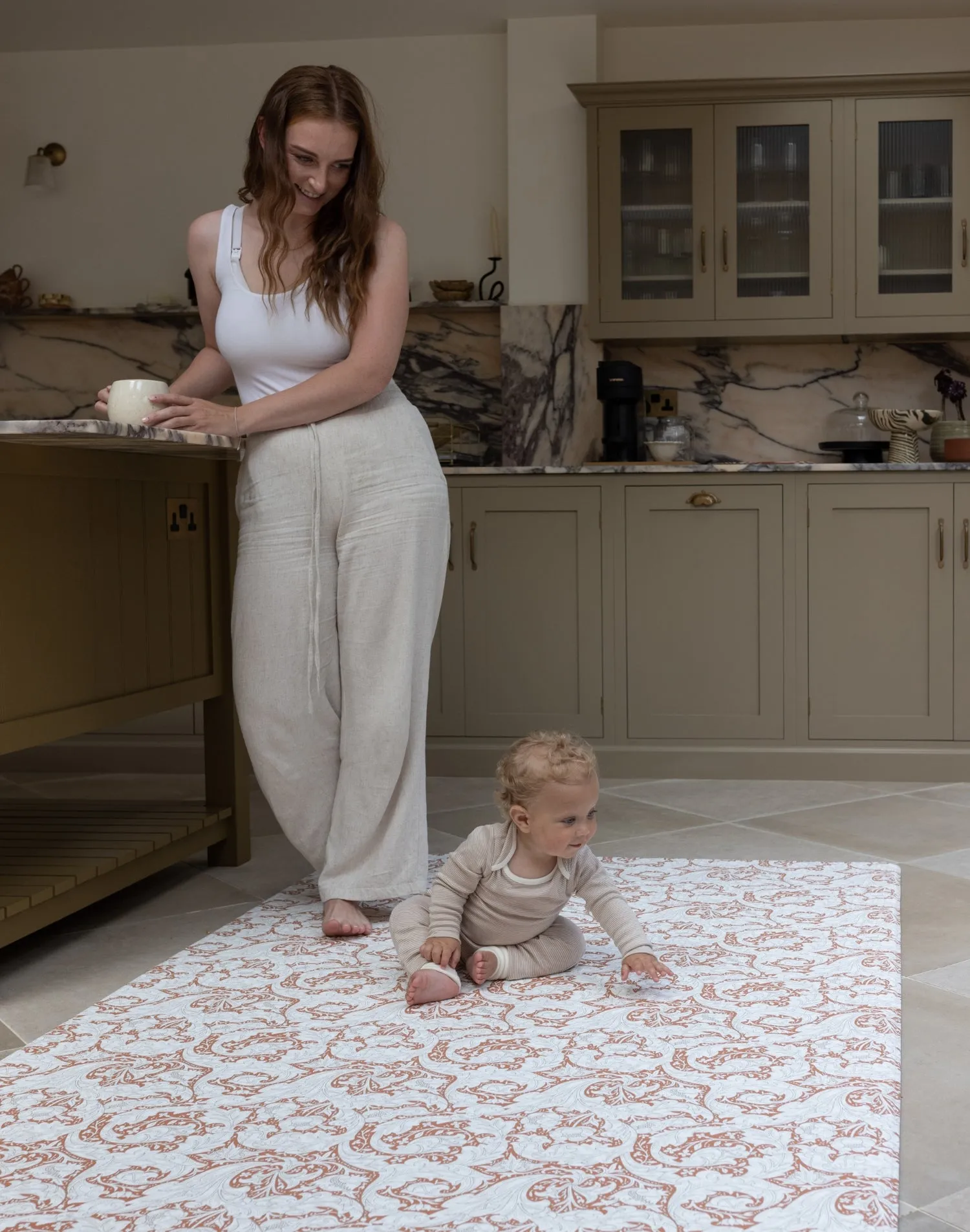Morris & Co. The Bachelors Button Playmat Brick Dust