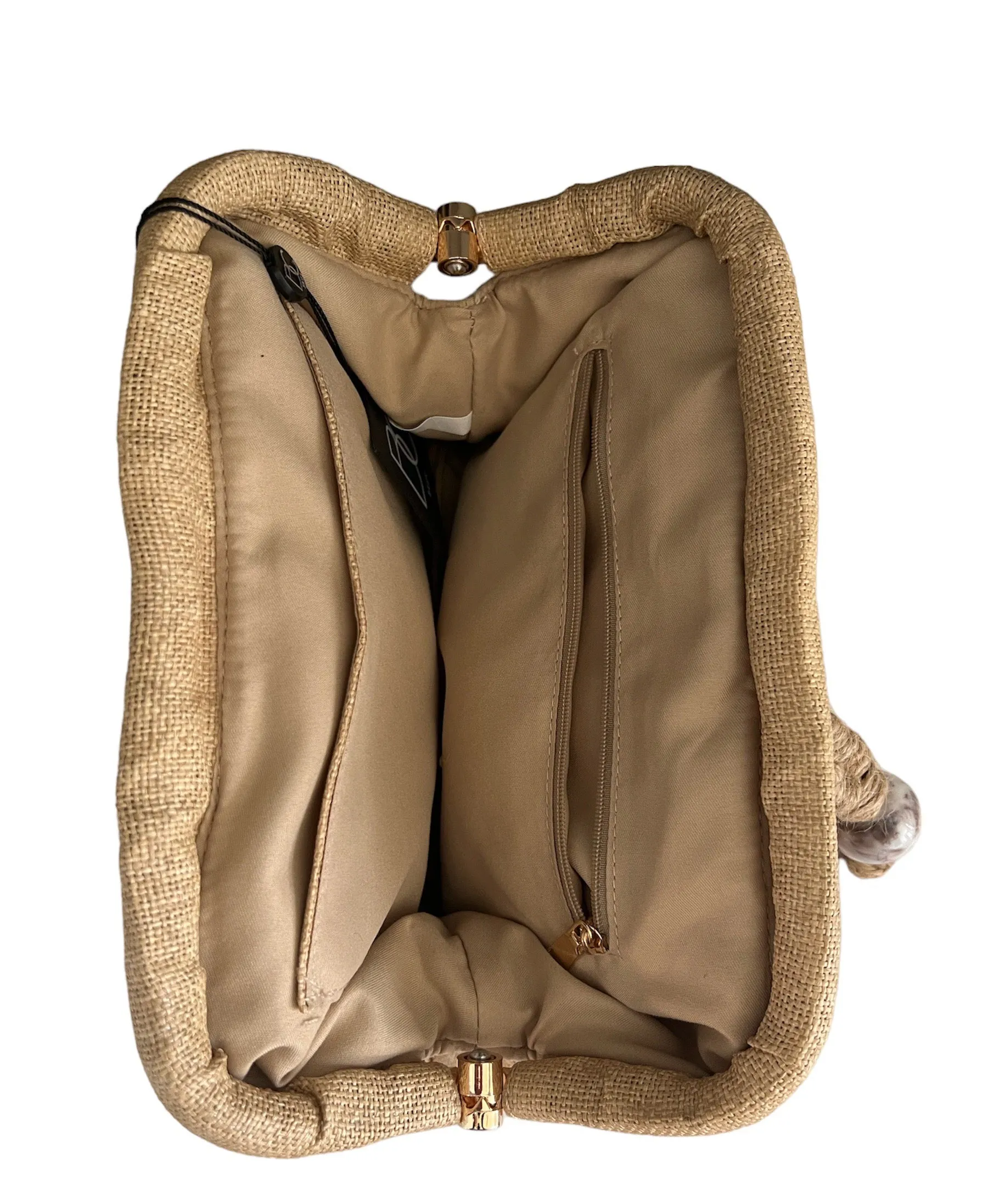 Natural Cefalonia Summer Bag with Decorative Closure