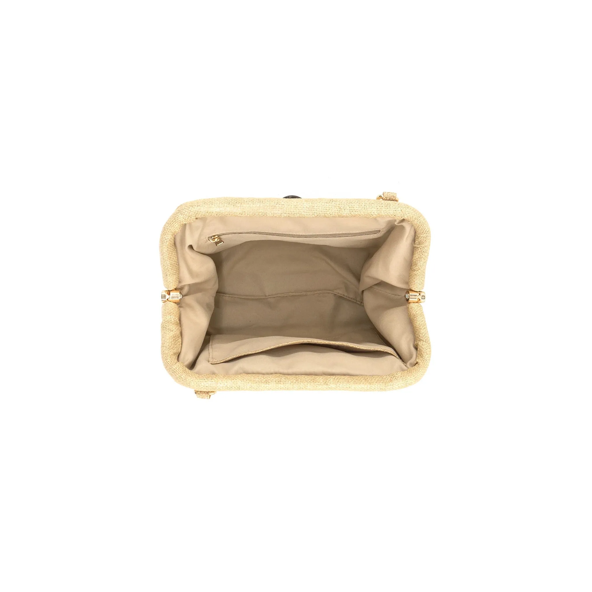 Natural Cefalonia Summer Bag with Decorative Closure