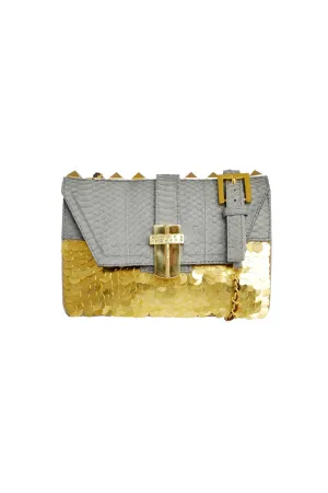 NOCTURNE PAPILIO MINI BOX BAG SMOKE GREY MATTE SNAKESKIN
