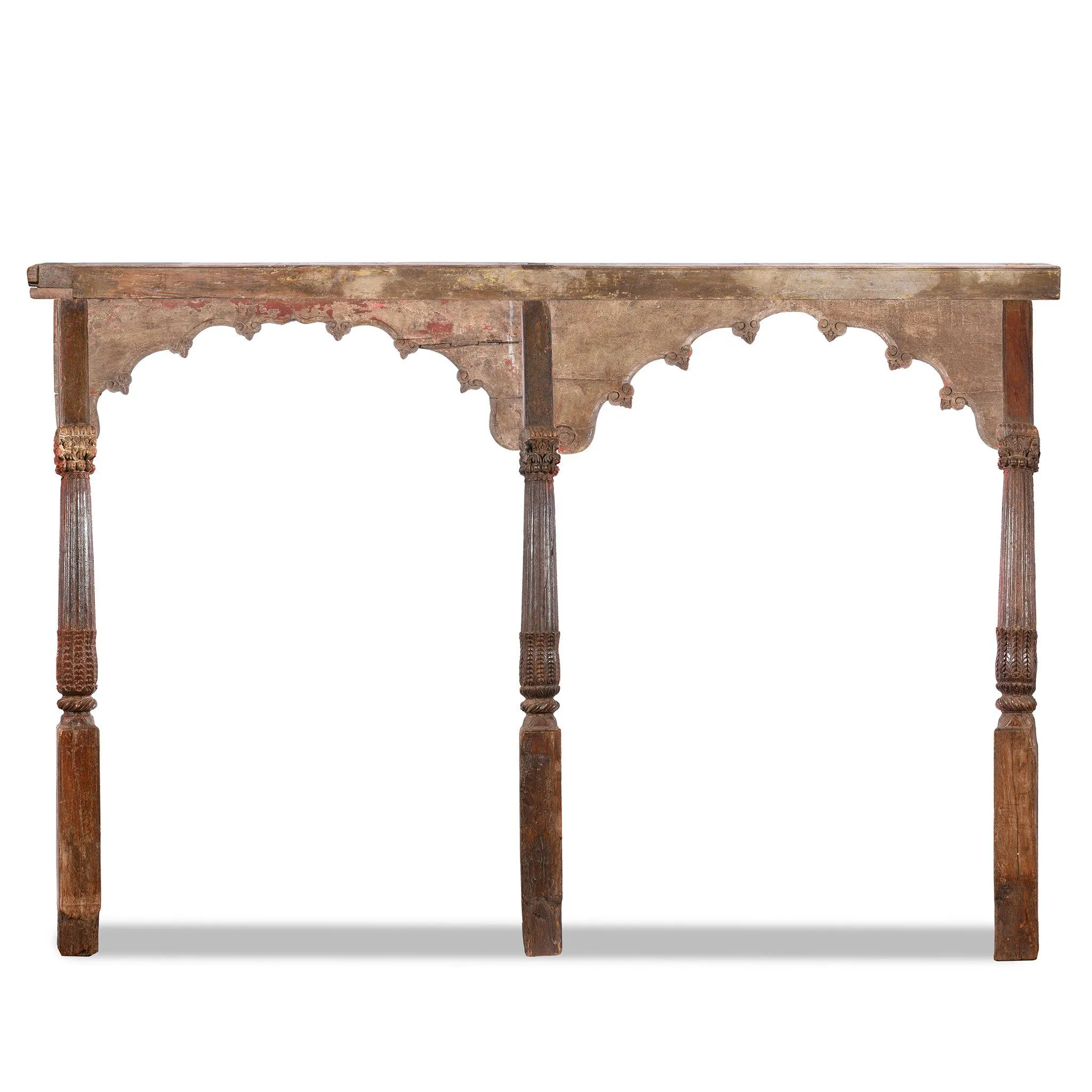 Old Carved Teakwood Double Arch from Maharashtra - 19thC