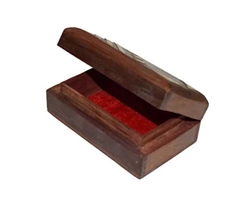 OM SHRI OM Rosewood Womens Box Jewelry Organizer Decorative Table Piece Handcrafted Indian Product