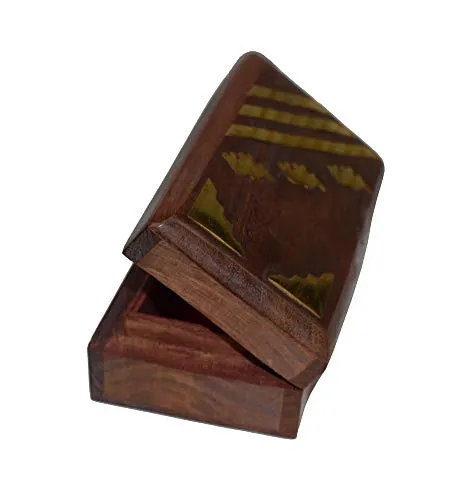 OM SHRI OM Rosewood Womens Box Jewelry Organizer Decorative Table Piece Handcrafted Indian Product