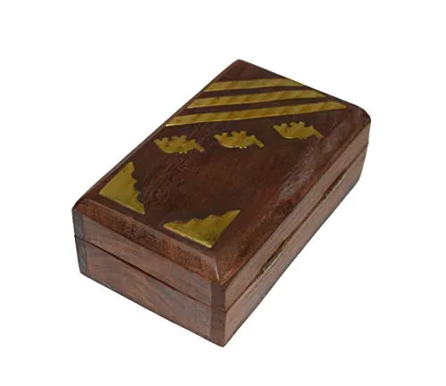 OM SHRI OM Rosewood Womens Box Jewelry Organizer Decorative Table Piece Handcrafted Indian Product