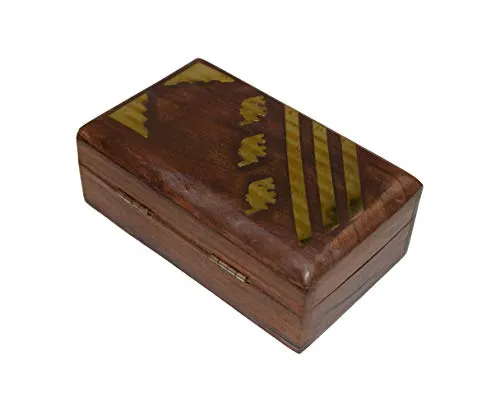 OM SHRI OM Rosewood Womens Box Jewelry Organizer Decorative Table Piece Handcrafted Indian Product