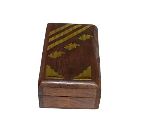 OM SHRI OM Rosewood Womens Box Jewelry Organizer Decorative Table Piece Handcrafted Indian Product