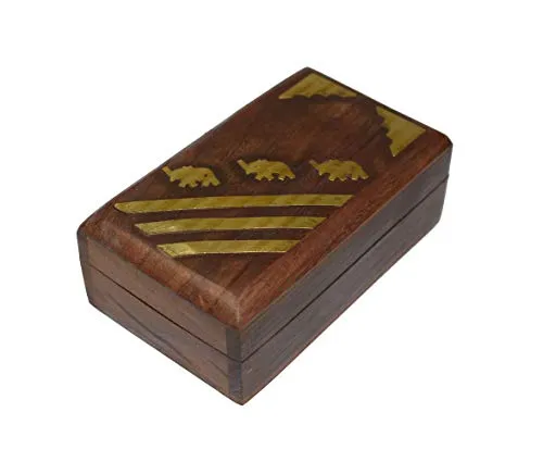 OM SHRI OM Rosewood Womens Box Jewelry Organizer Decorative Table Piece Handcrafted Indian Product