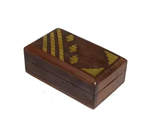 OM SHRI OM Rosewood Womens Box Jewelry Organizer Decorative Table Piece Handcrafted Indian Product