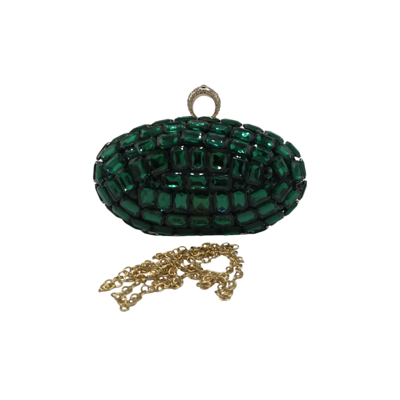 Oval Shaped Mini Stone Clutch