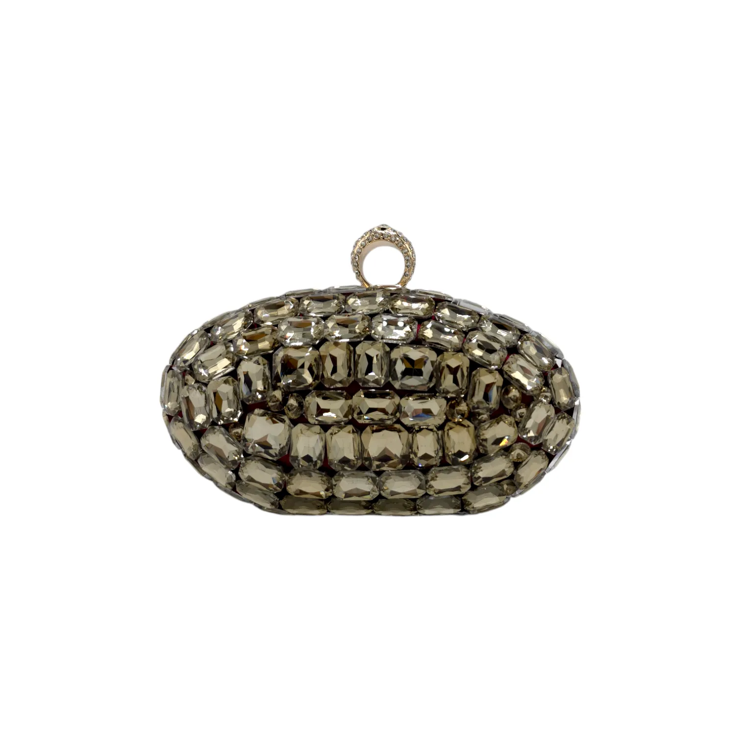 Oval Shaped Mini Stone Clutch
