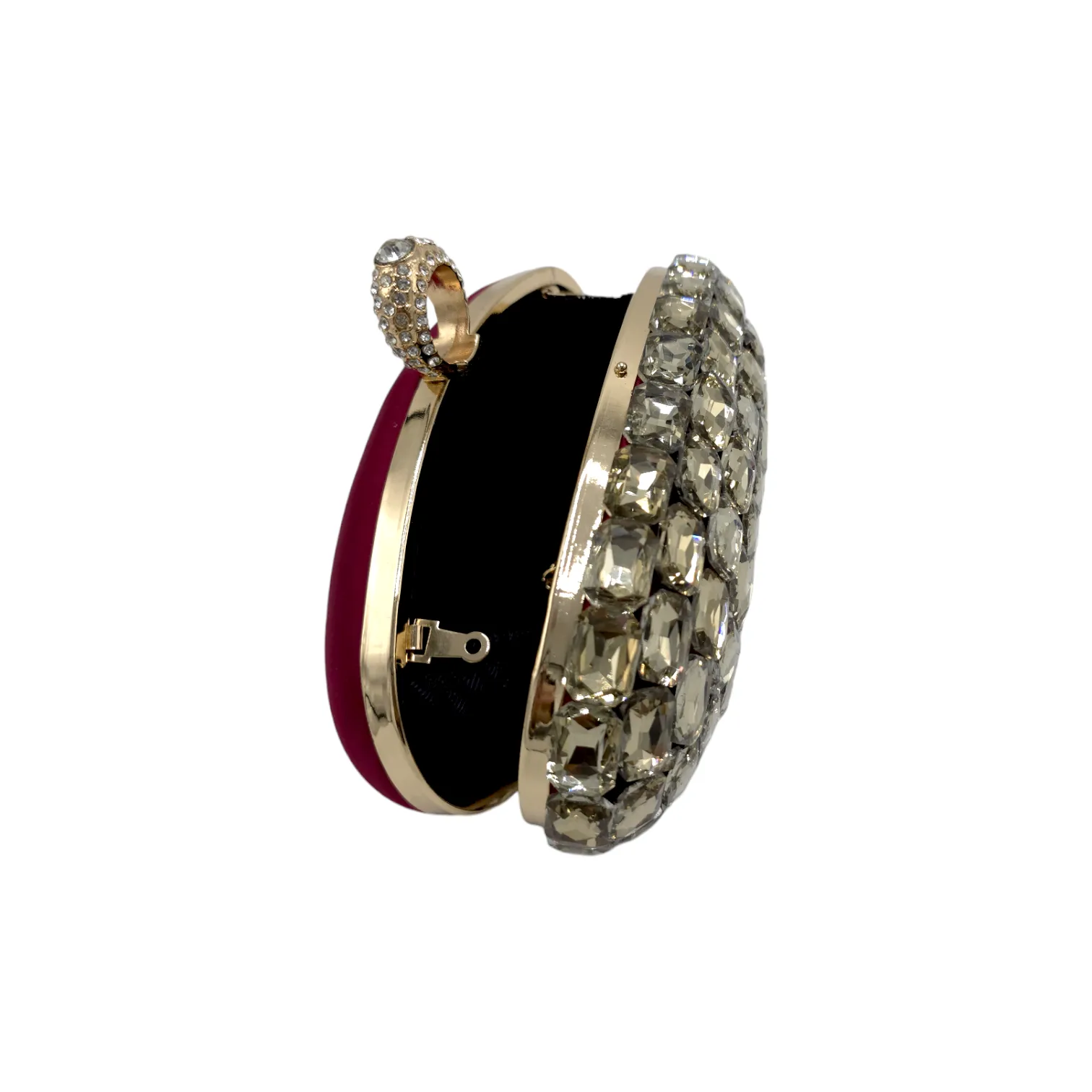 Oval Shaped Mini Stone Clutch