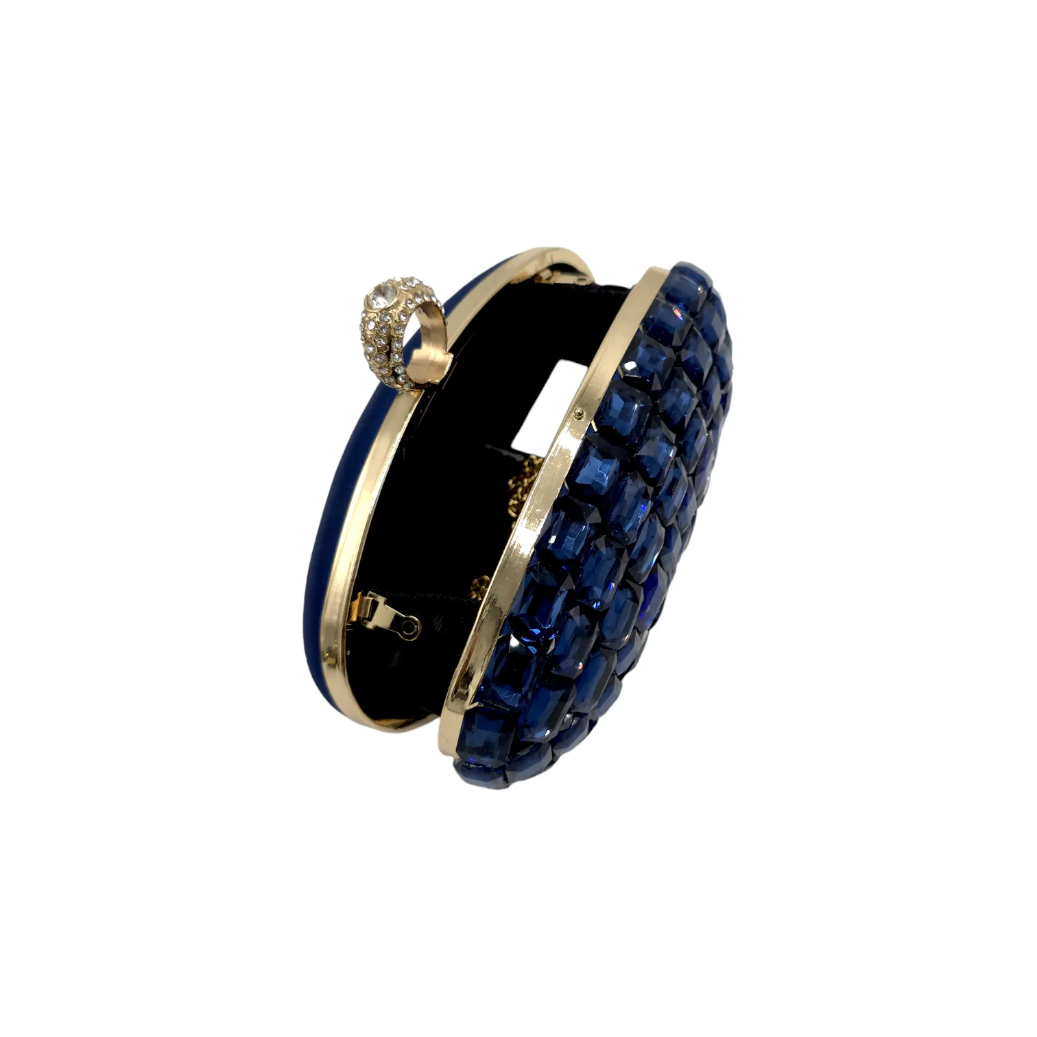 Oval Shaped Mini Stone Clutch
