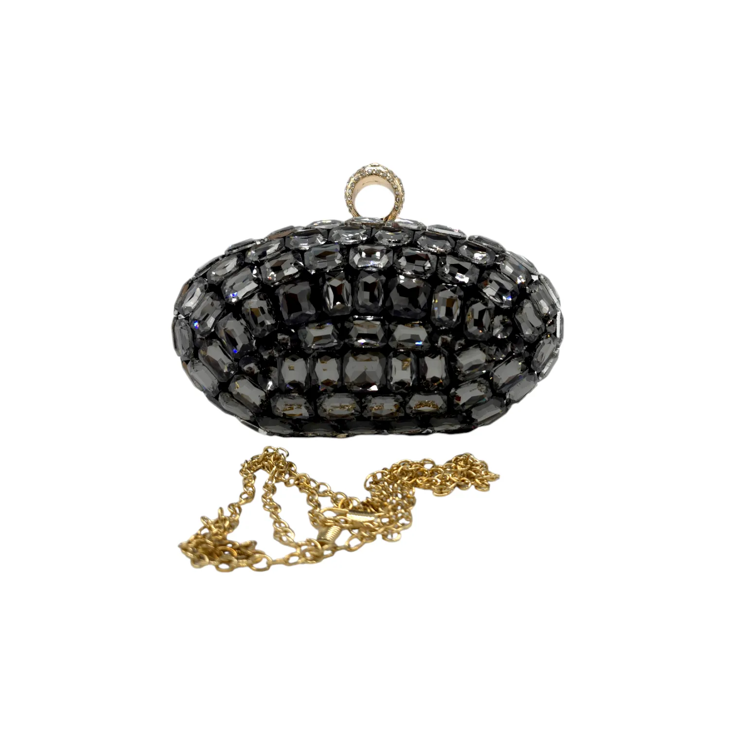 Oval Shaped Mini Stone Clutch