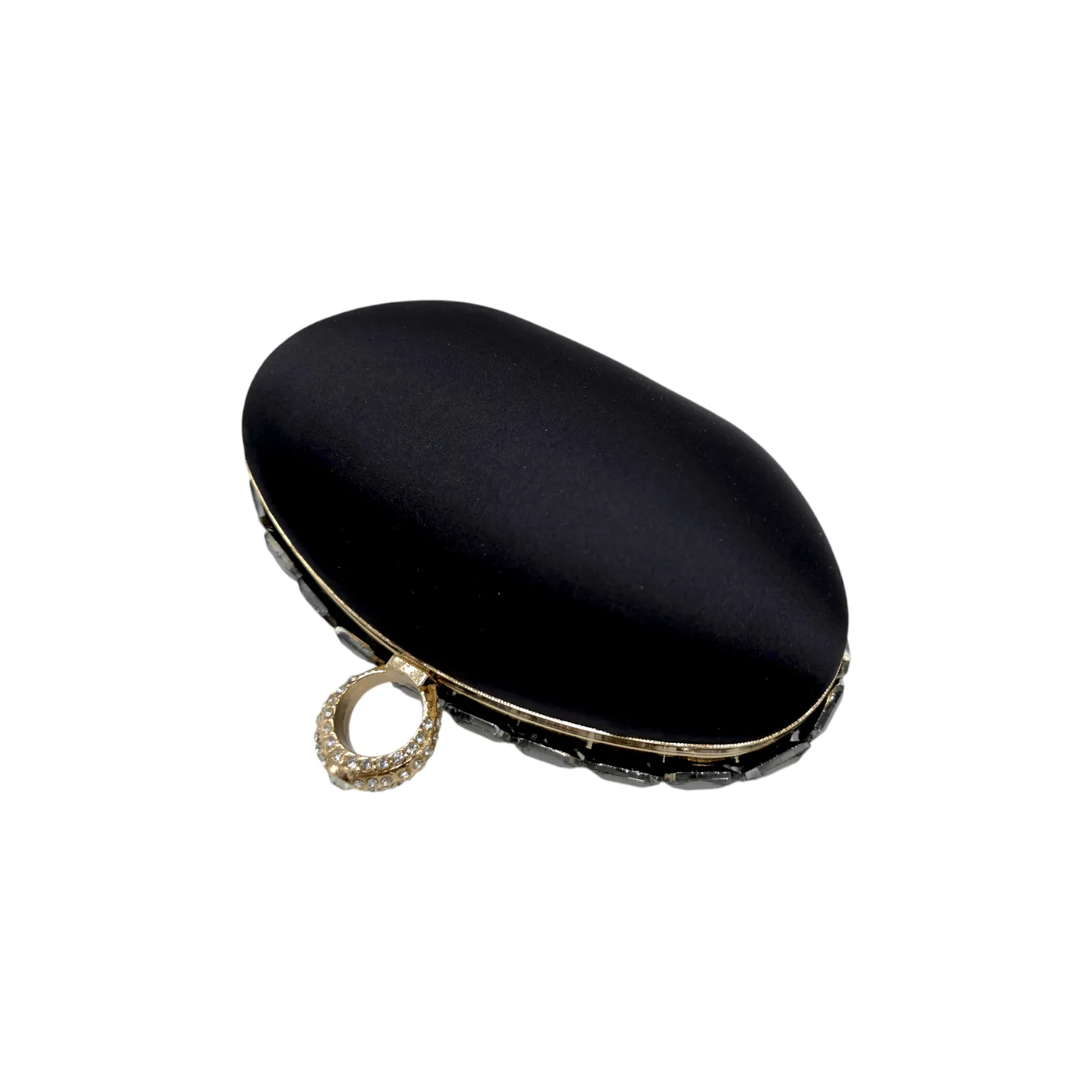 Oval Shaped Mini Stone Clutch