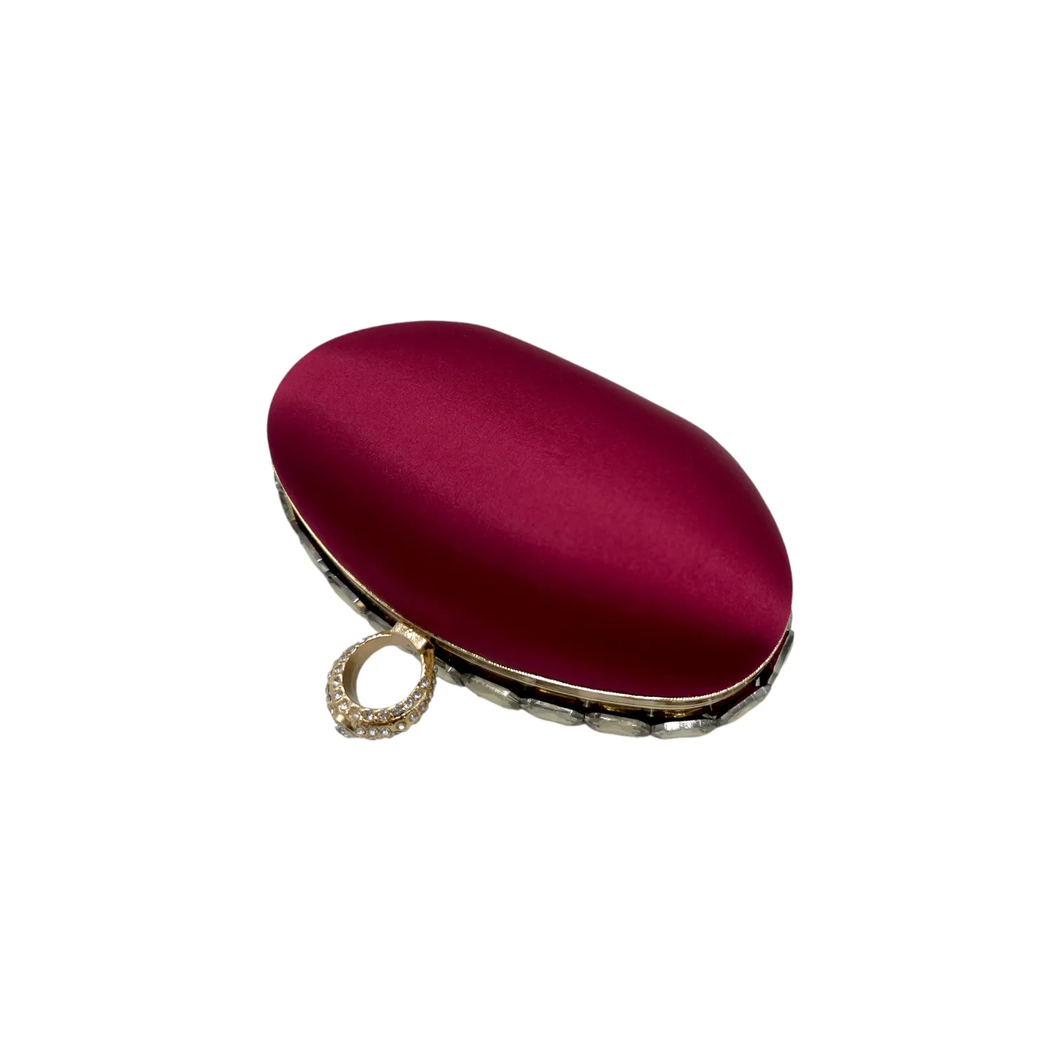 Oval Shaped Mini Stone Clutch