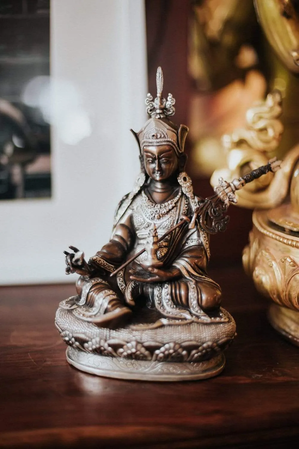 Padmasambhava Bronze and Silver Statue