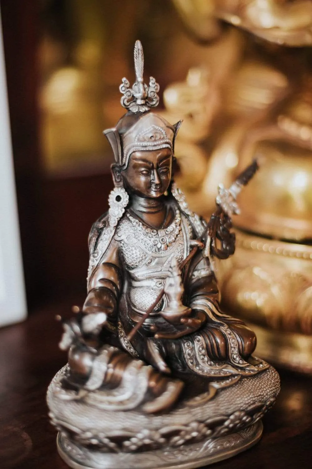 Padmasambhava Bronze and Silver Statue