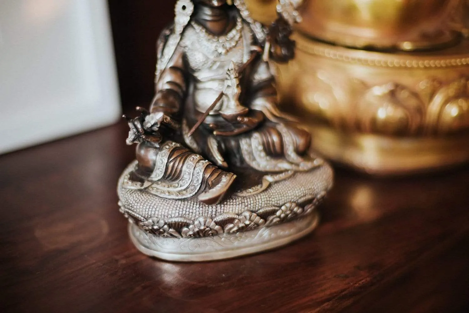 Padmasambhava Bronze and Silver Statue