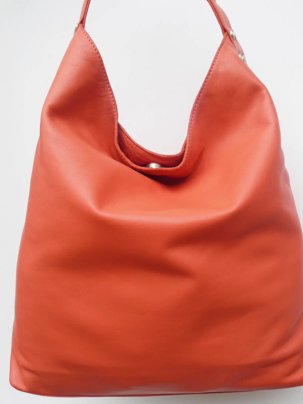 Pancho Hobo Bag Napa Leather Paprika Or Sand