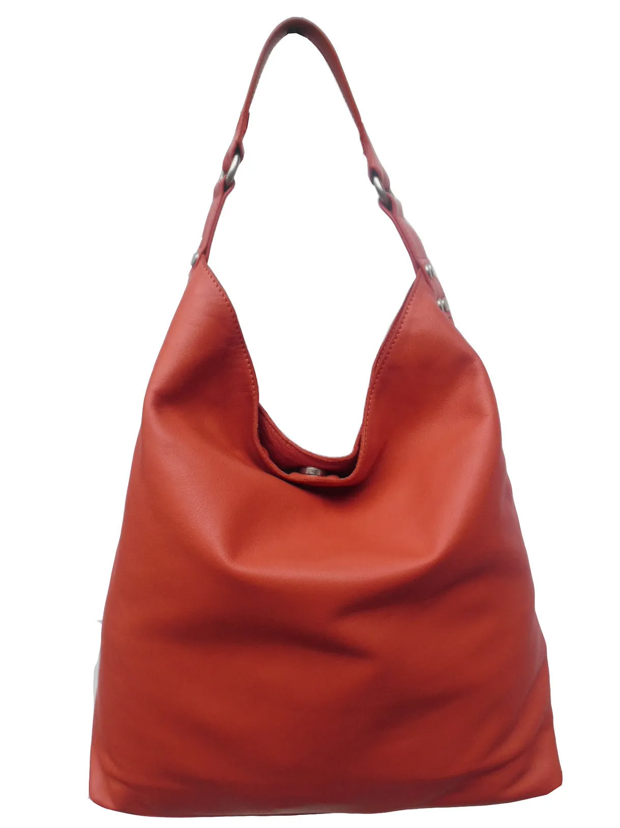Pancho Hobo Bag Napa Leather Paprika Or Sand