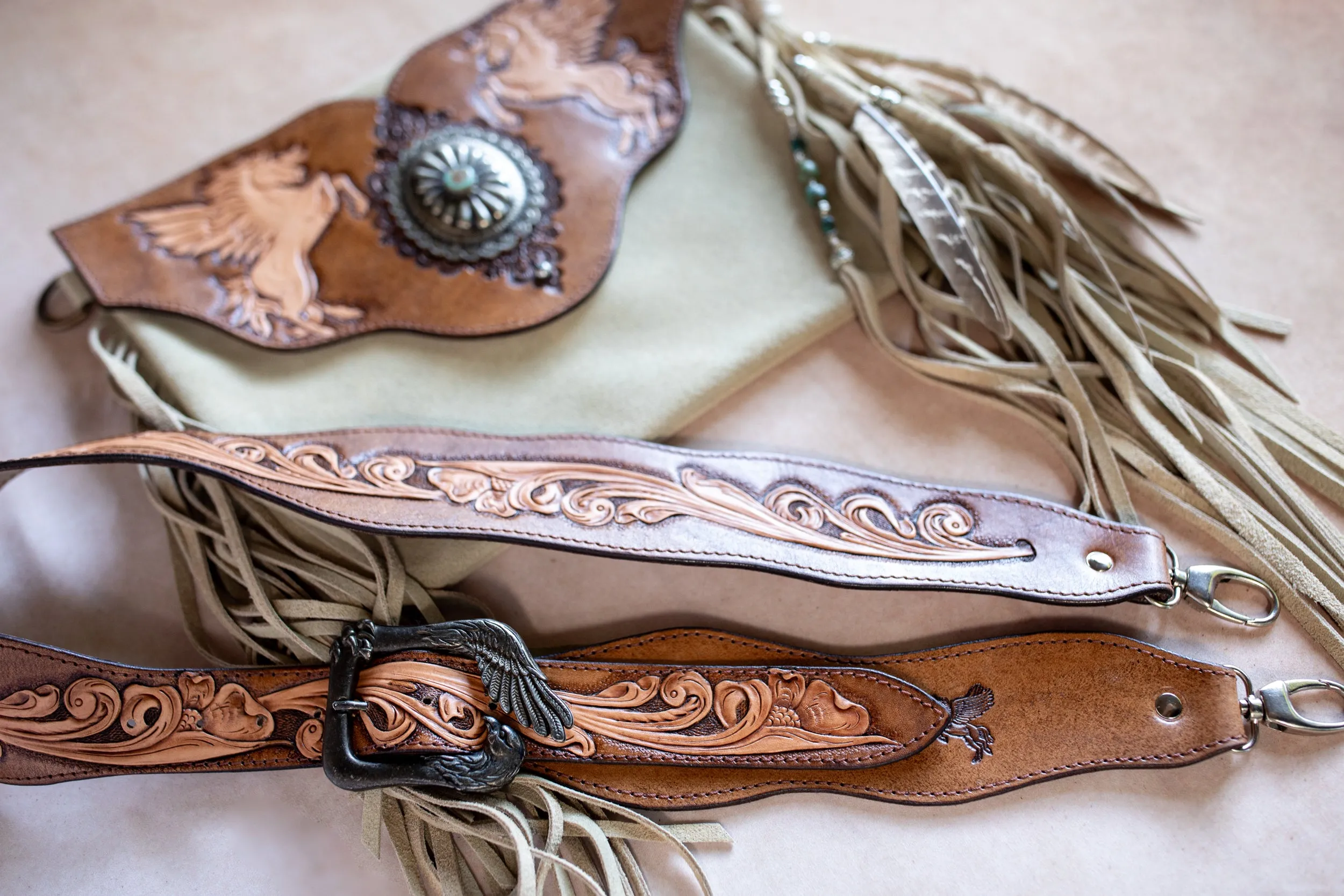 Pegasus Gypsy Wanderer Bag with Navajo Conchos