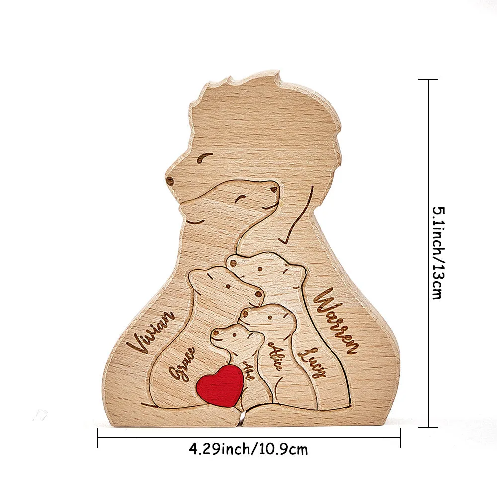 Personalised Wooden Lions Custom Family Member Names Puzzle Home Decor Gifts