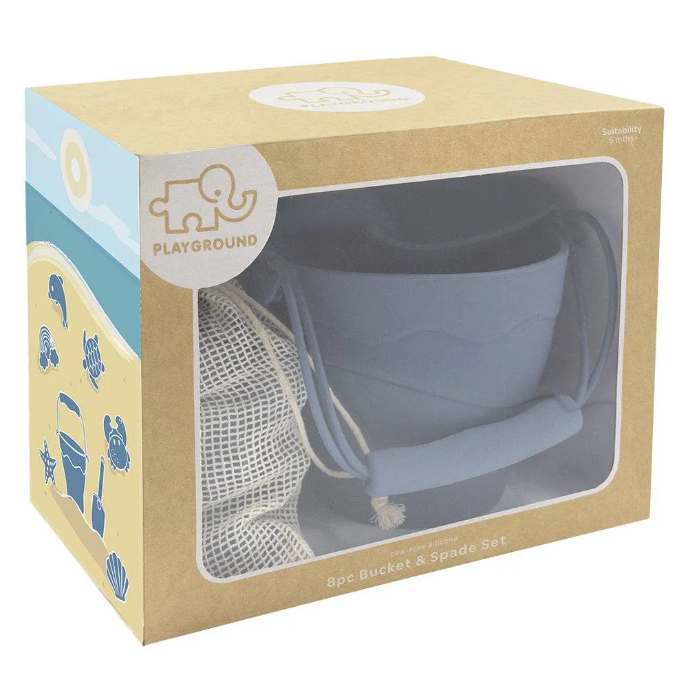 Playground by Living Textiles | Silicone 8pc Bucket & Spade Set