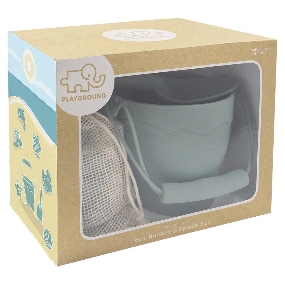 Playground by Living Textiles | Silicone 8pc Bucket & Spade Set