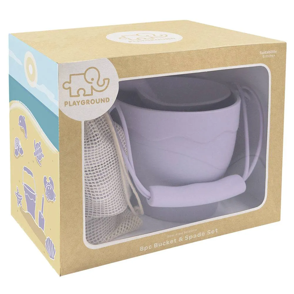 Playground by Living Textiles | Silicone 8pc Bucket & Spade Set