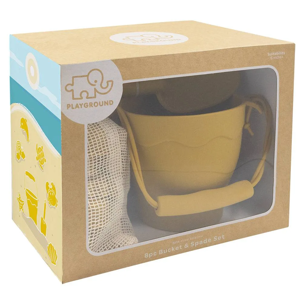 Playground by Living Textiles | Silicone 8pc Bucket & Spade Set