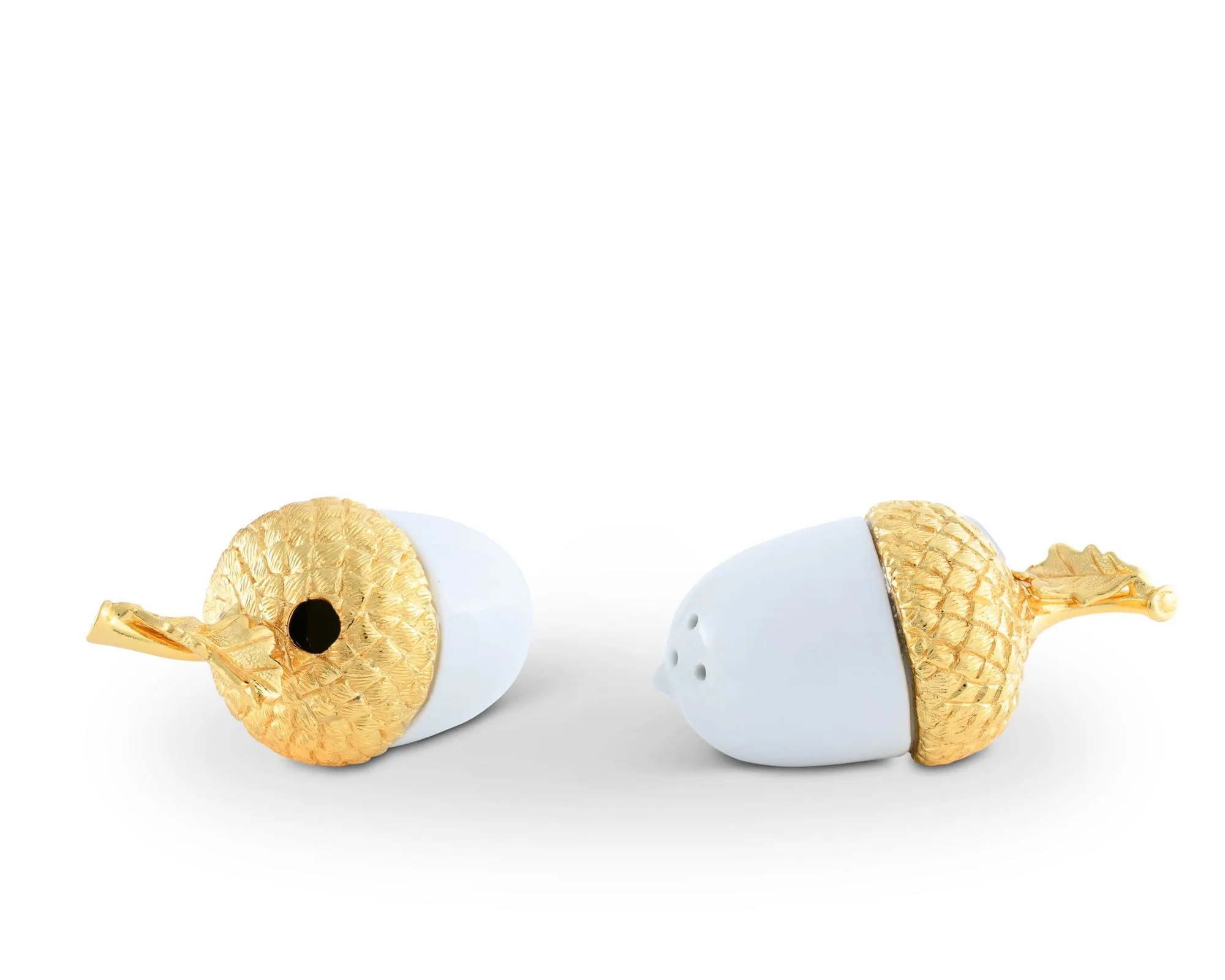 Porcelain Salt and Pepper - Acorn Gold Leaf