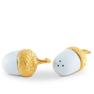 Porcelain Salt and Pepper - Acorn Gold Leaf