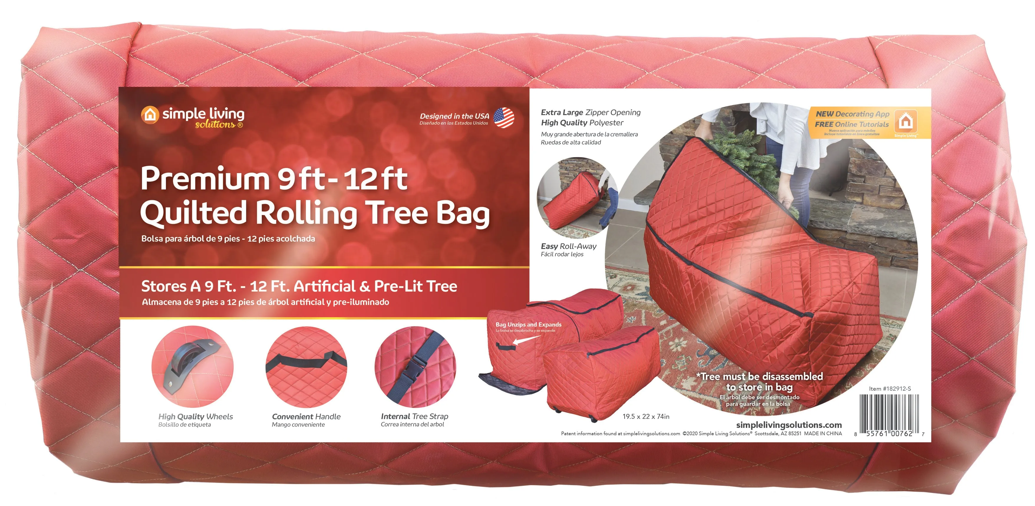 Premium 9' x 12' Quilted Expandable Rolling Tree Bag