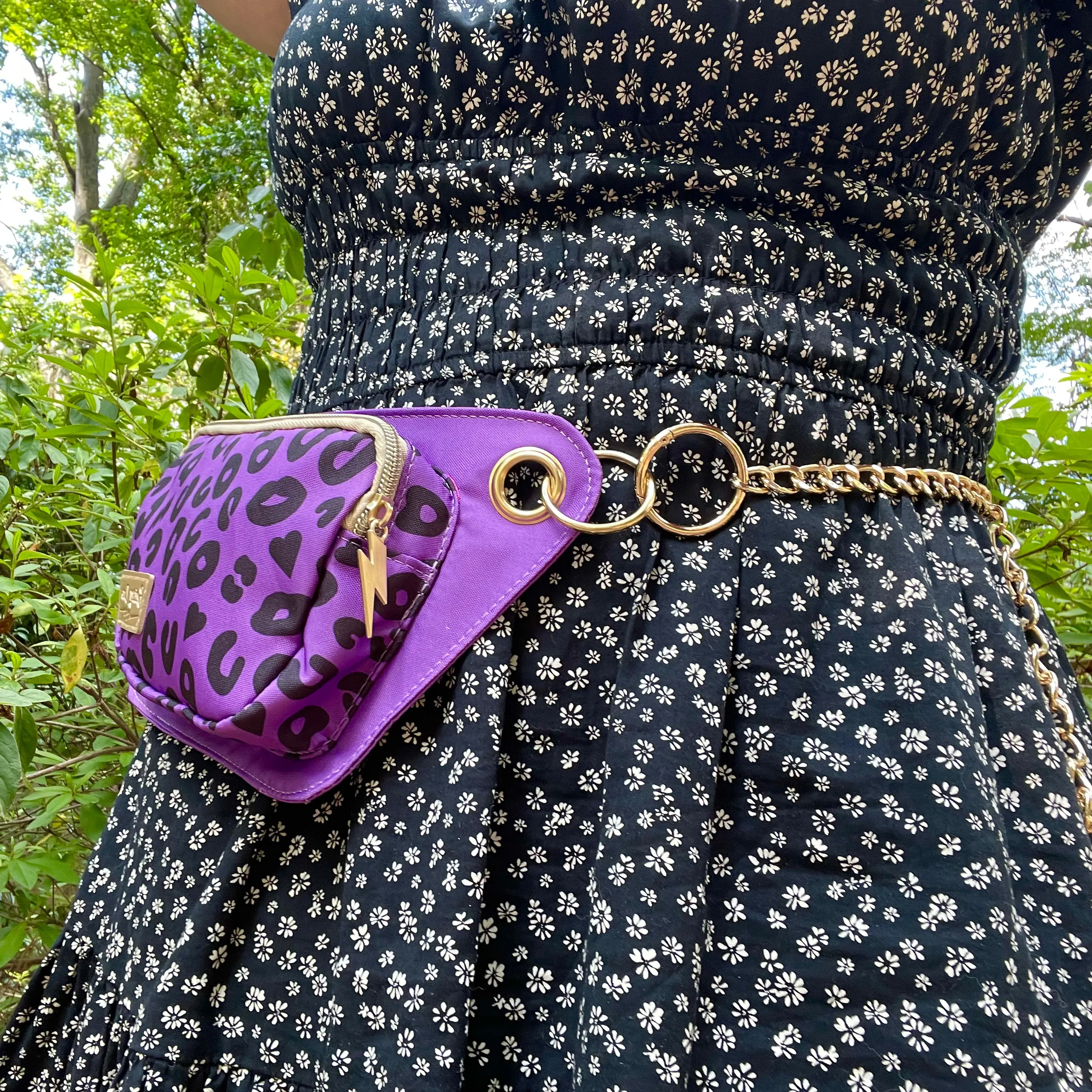 Purple Electric Leopard Lisa Convertible Crossbody Belt Bag