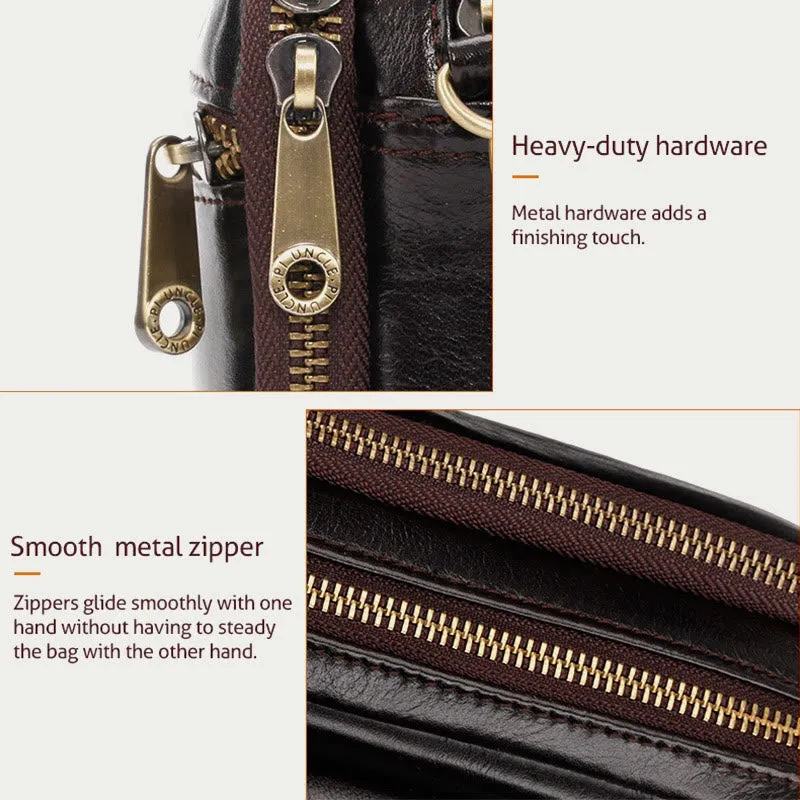 Real Leather Clutch Purse Business Handbag Wrist Bag Fit 7.9" Cellphone