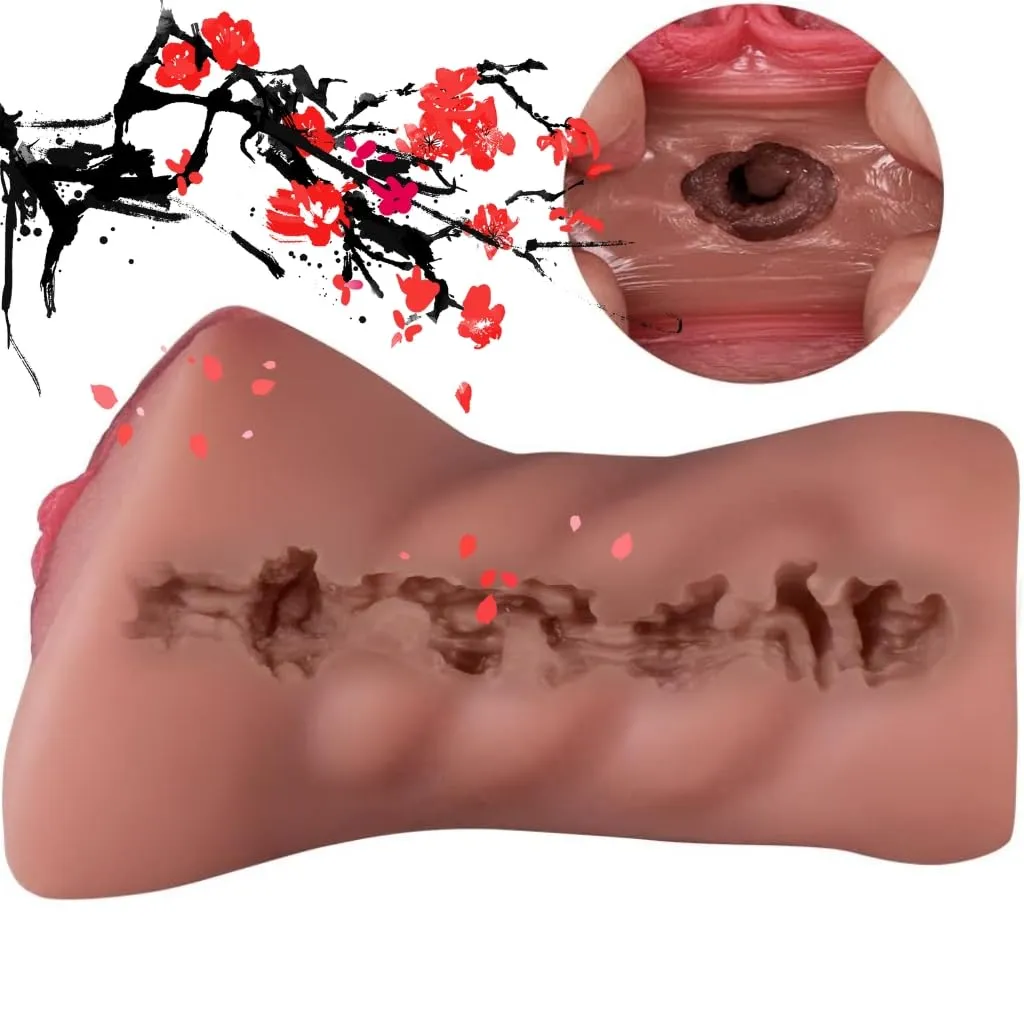 Realistic Pocket Pussy Male Masturbator - Ebony Vagina Penis Massage Sex Toy for Men