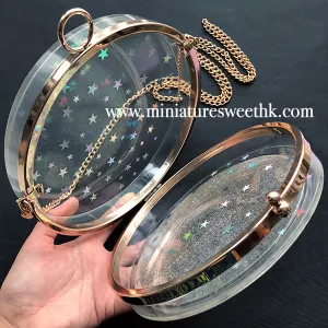 Round Shaker Bag Silicone Mold with Findings | Clear Clutch Handbag DIY | Kawaii Resin Accessory Making (18cm)