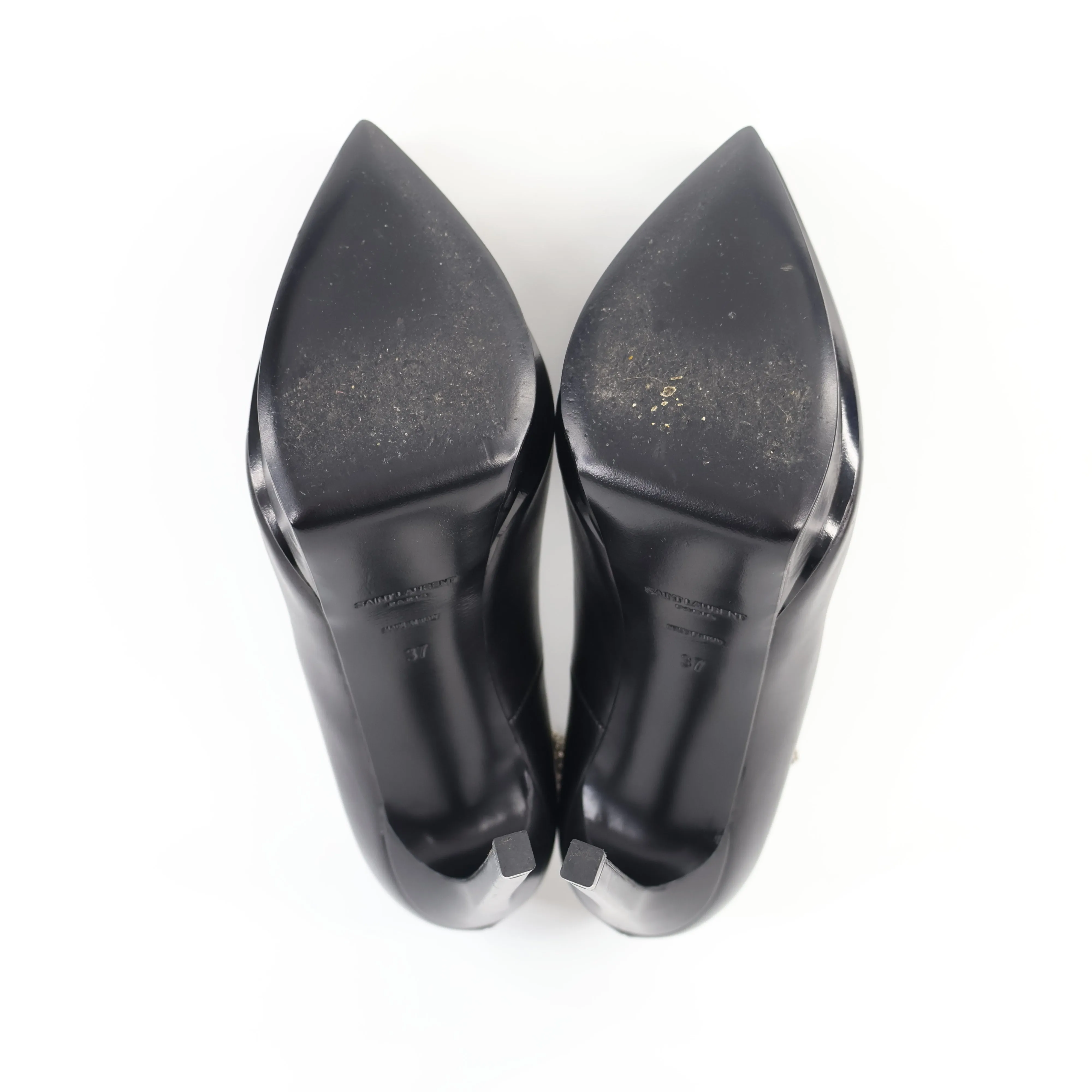 Saint Laurent Pumps Black With Silver Chain 37