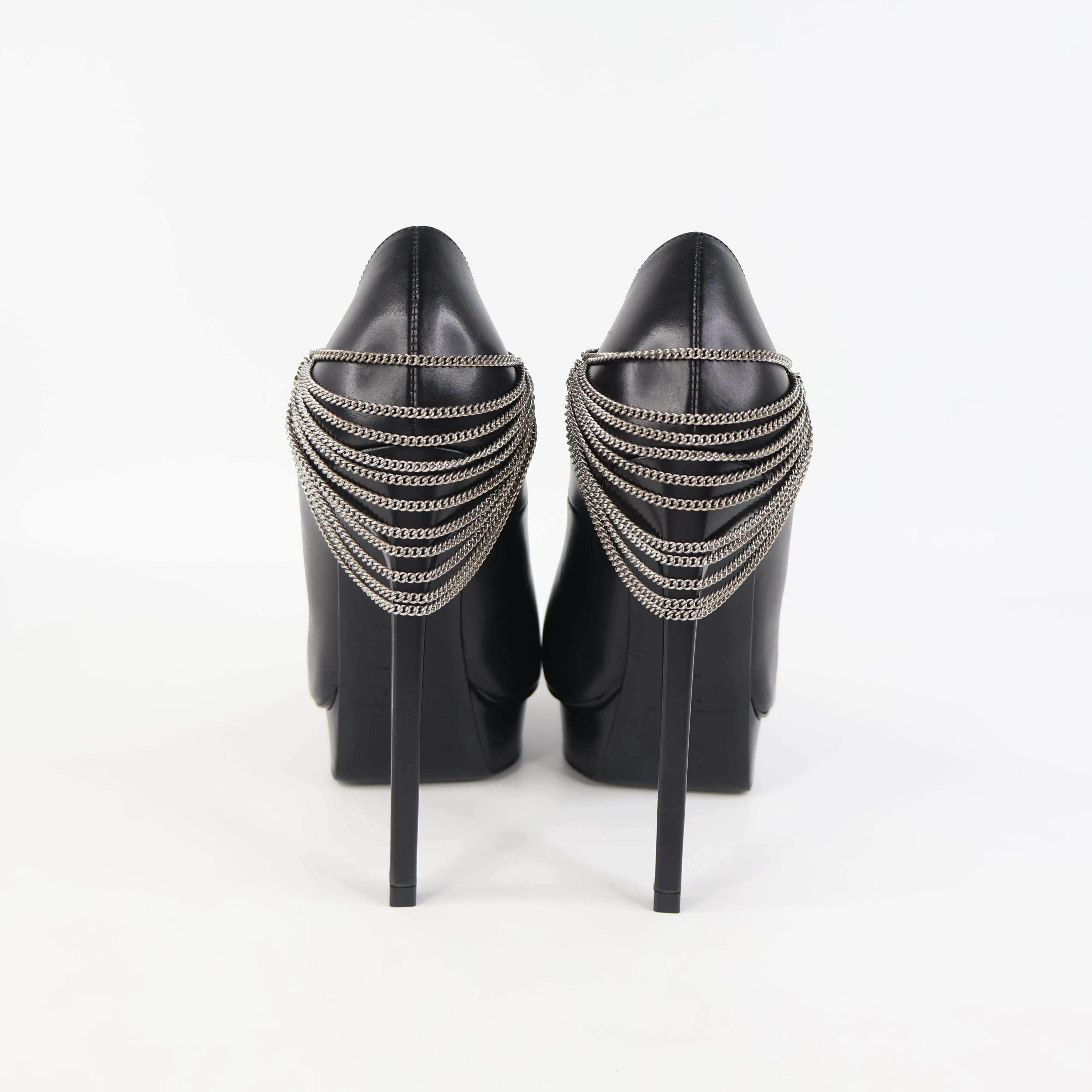 Saint Laurent Pumps Black With Silver Chain 37