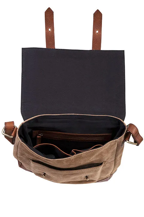 Scully Suede and leather messenger bag