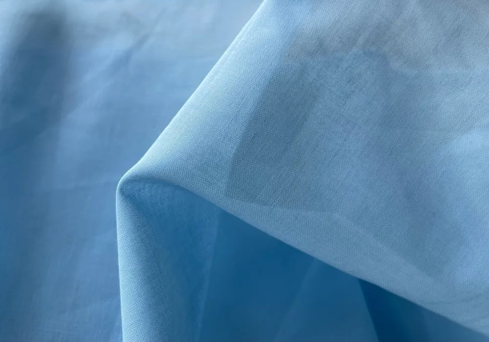 Semi-Sheer Enchanting Baby Blue Cotton Voile (Made in Switzerland)
