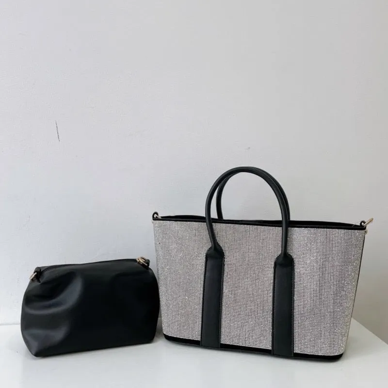 Shiny Diamond Large Capacity Tote Rhinestone Shoulder Messenger Bag