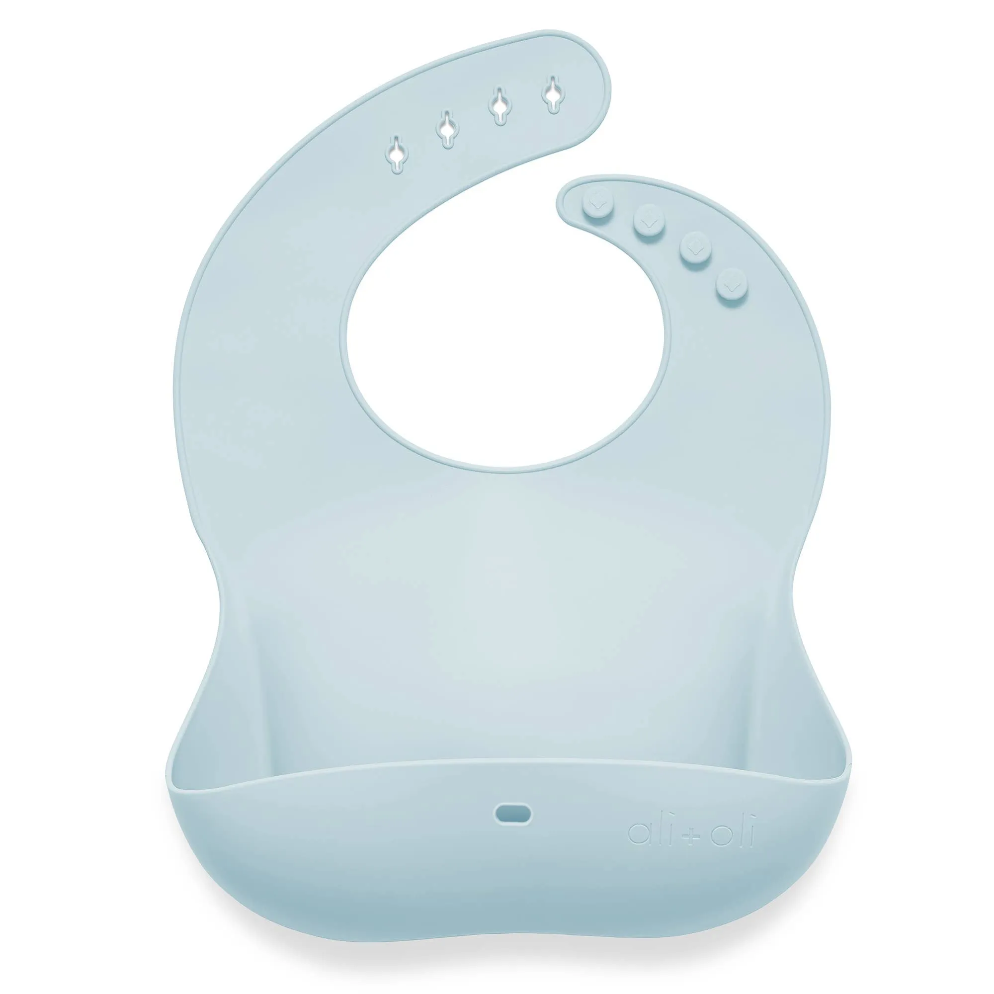 Silicone Baby Bib Roll Up & Stay Closed - (Sky)
