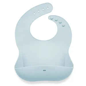 Silicone Baby Bib Roll Up & Stay Closed - (Sky)