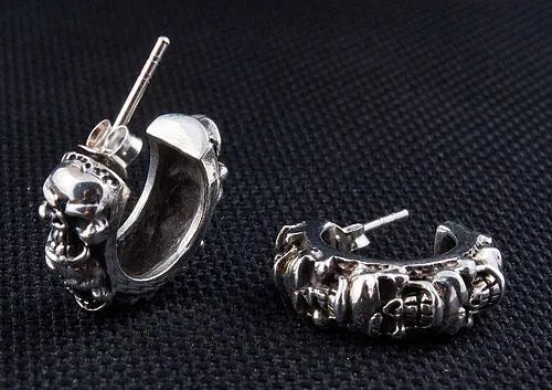 Silver Multi Skull Earrings