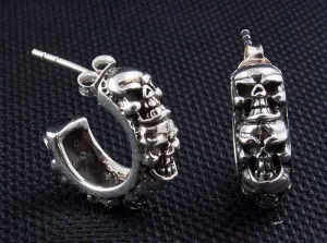Silver Multi Skull Earrings
