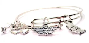 Since I Started Rescuing Animals Ive Lost My Mind But Found My Soul Expandable Bangle Bracelet Set