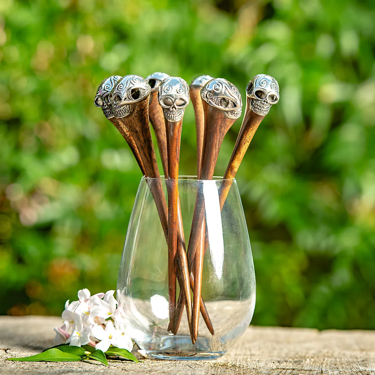 Skull Silver Hair Stick