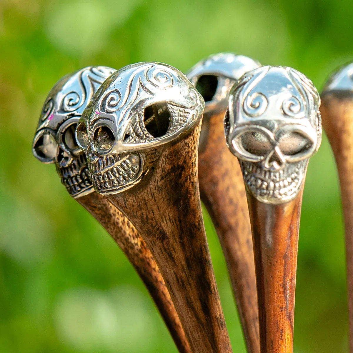 Skull Silver Hair Stick